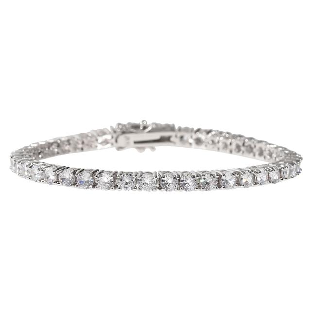 テニスブレスレット tennis bracelet 4mm CZダイヤ（キュービック・ジルコニア）ホワイトゴールド｜itempost｜02