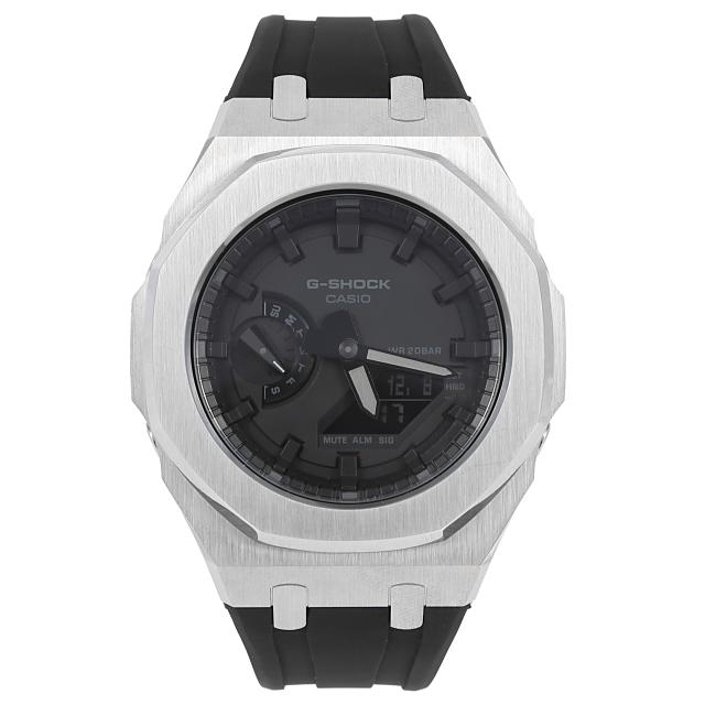 G-SHOCK GA2100 ブラック カシオーク メタル カスタム ラバーバンド カシオーク ステンレス製 CASIOAK｜itempost｜02