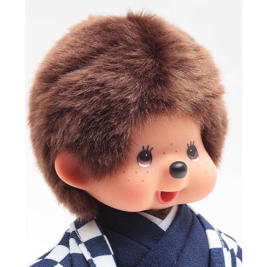 久月オリジナル お着物モンチッチ 男の子 市松（青） IPM-14-Z