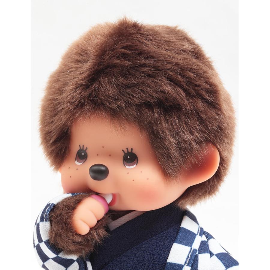 久月オリジナル お着物モンチッチ 男の子 市松（青） IPM-14-Z