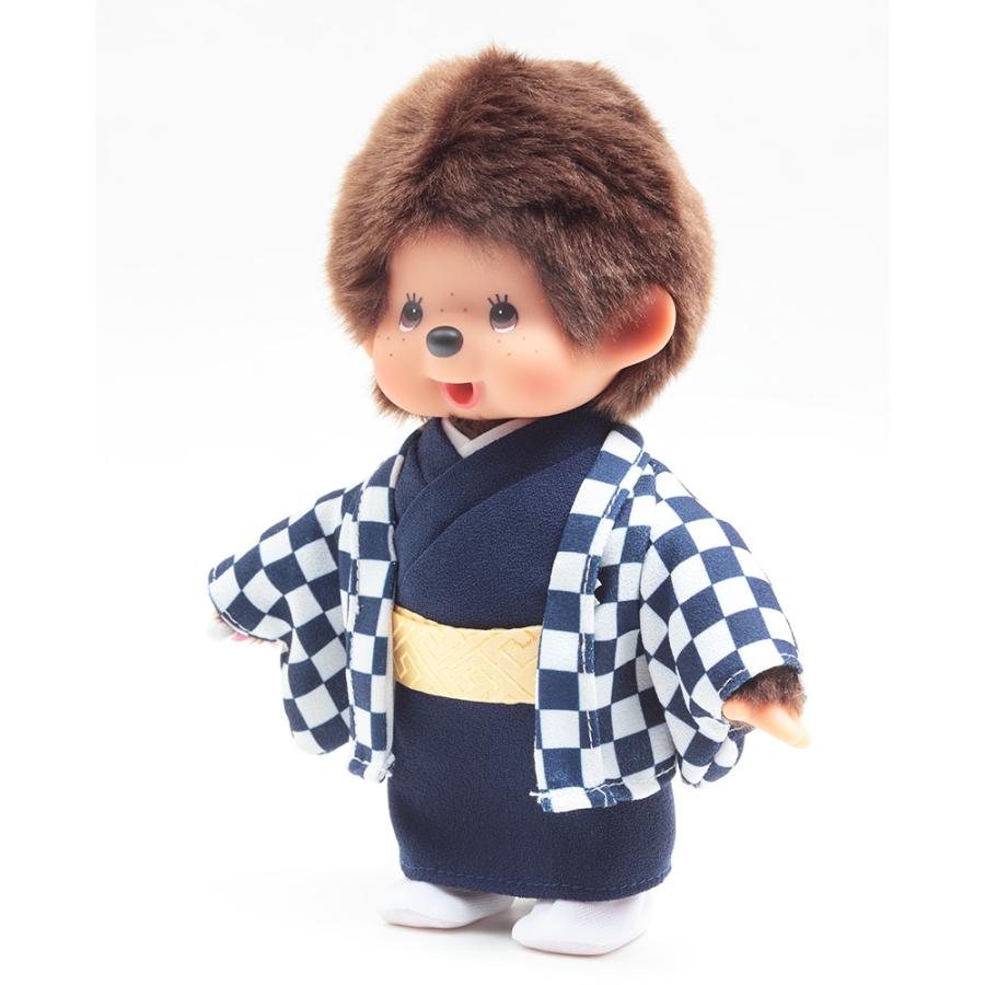 久月オリジナル お着物モンチッチ 男の子 市松（青） IPM-14-Z