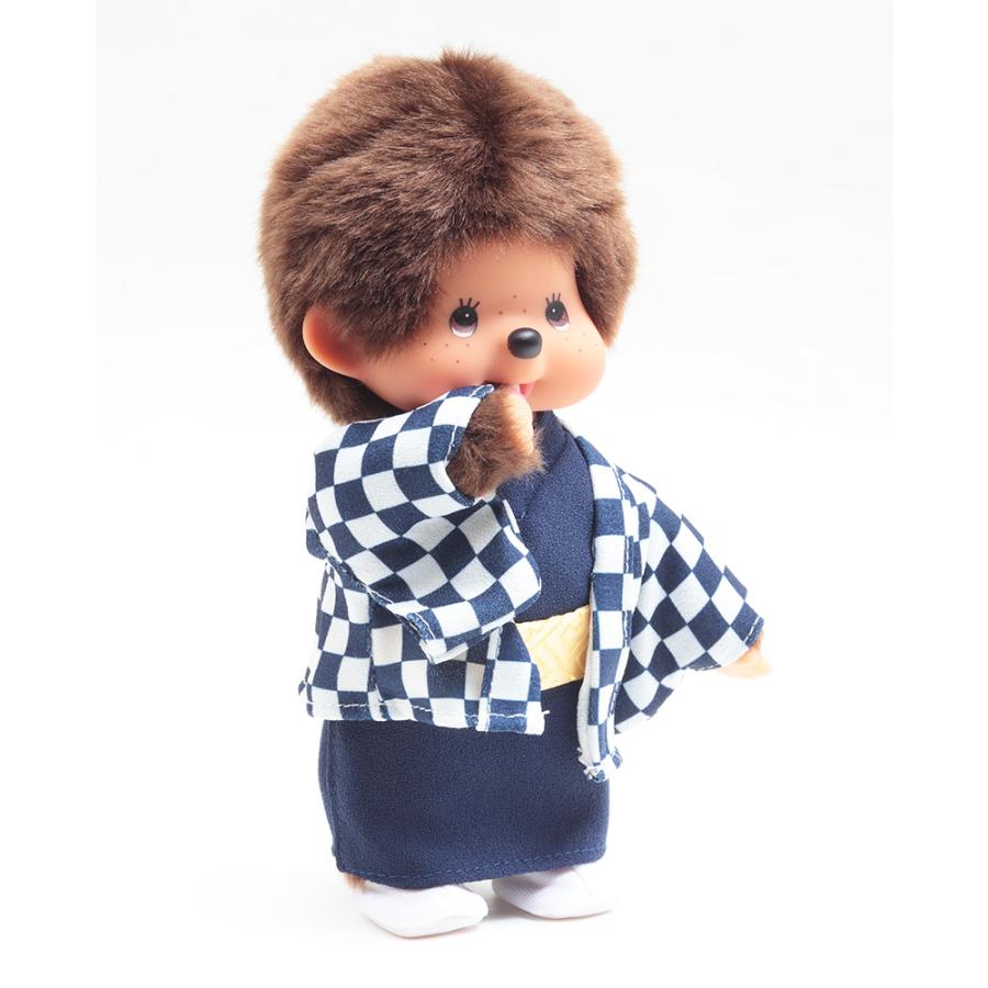 久月オリジナル お着物モンチッチ 男の子 市松（青） IPM-14-Z