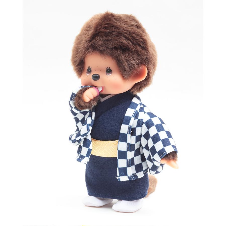 久月オリジナル お着物モンチッチ 男の子 市松（青） IPM-14-Z