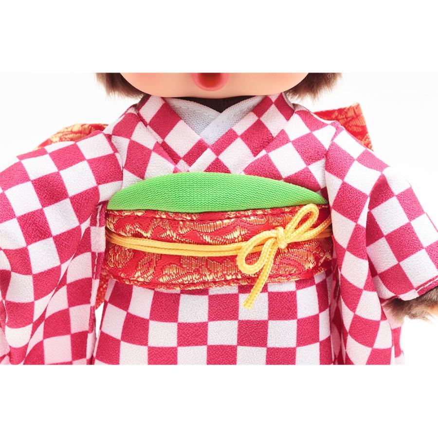 久月オリジナル お着物モンチッチ 女の子 市松（赤） IPM-13-Z