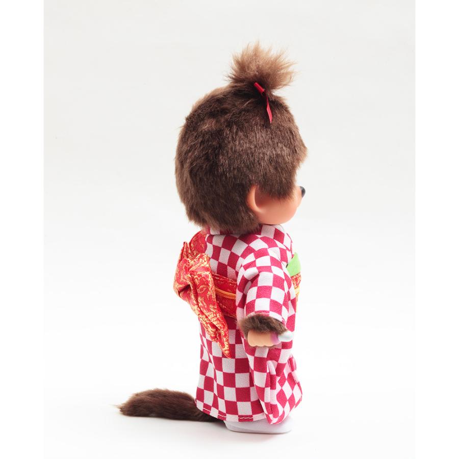 久月オリジナル お着物モンチッチ 女の子 市松（赤） IPM-13-Z