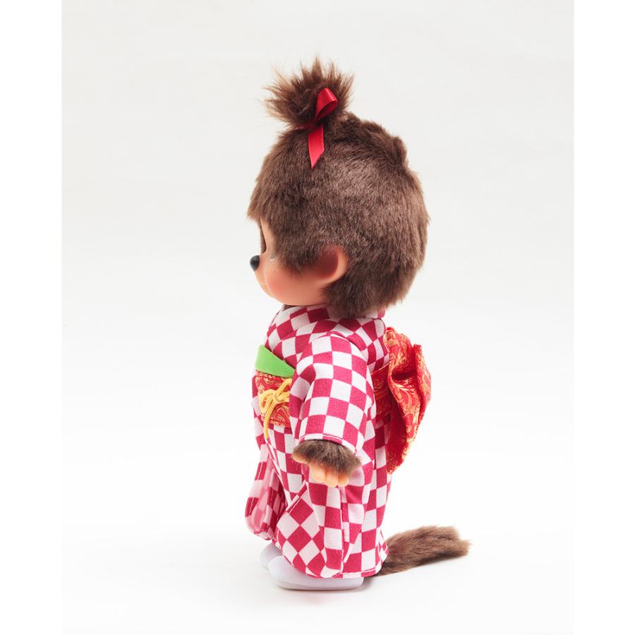 久月オリジナル お着物モンチッチ 女の子 市松（赤） IPM-13-Z