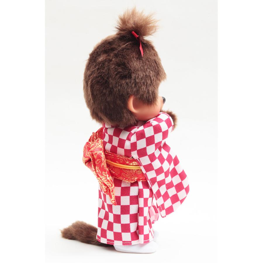 久月オリジナル お着物モンチッチ 女の子 市松（赤） IPM-13-Z