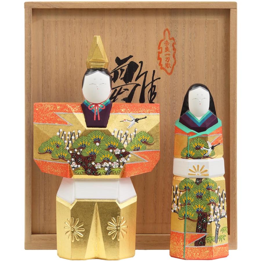 神泉作　奈良　お雛様　雛人形　 一刀彫　老人　人形 神泉作 奈良一刀彫 7号立雛 3H-I5-Z-US-S : shopooo by GMO - 通販