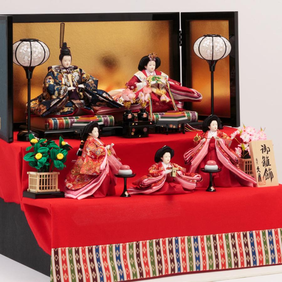 【新商品】 毛氈二段親王官女飾り　3HR-G65（仕舞い込み時省スペース軽量タイプ） 【MY1929171565】(68319円)