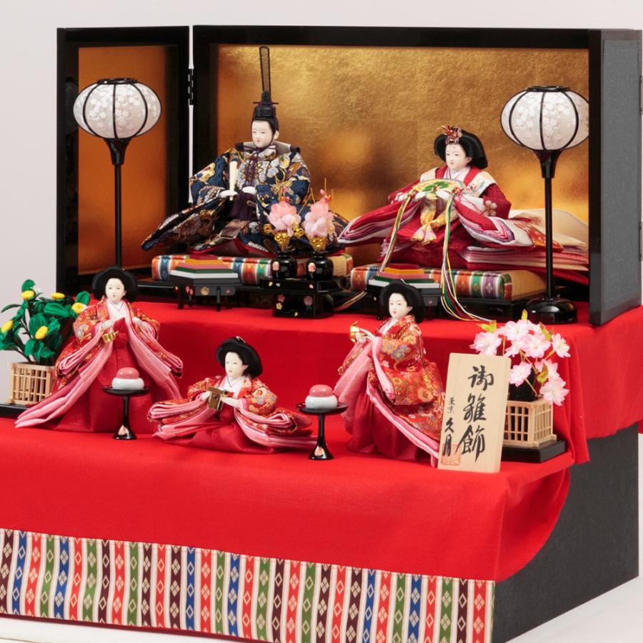 【新商品】 毛氈二段親王官女飾り　3HR-G65（仕舞い込み時省スペース軽量タイプ） 【MY1929171565】(68319円)