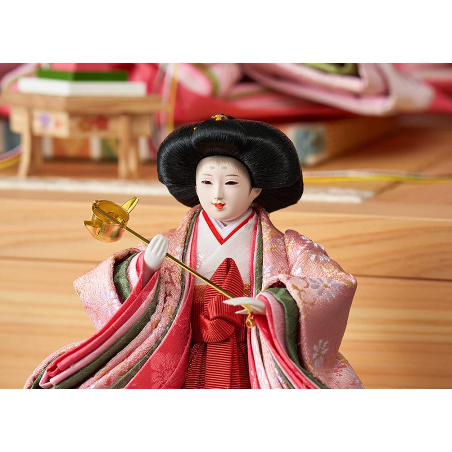 収納三段 親王官女飾り 銘木シリーズ 檜 引き出し式 4HR-N51-Zの画像
