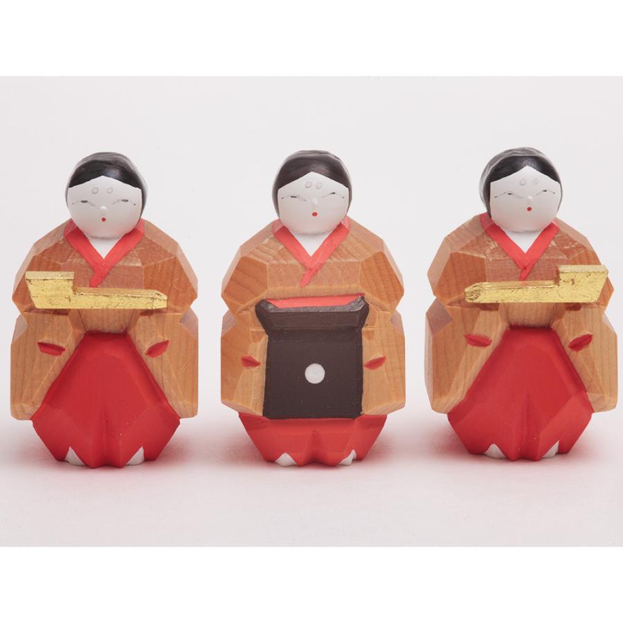 神泉作 奈良一刀彫 雛段 小 5H-I10の画像