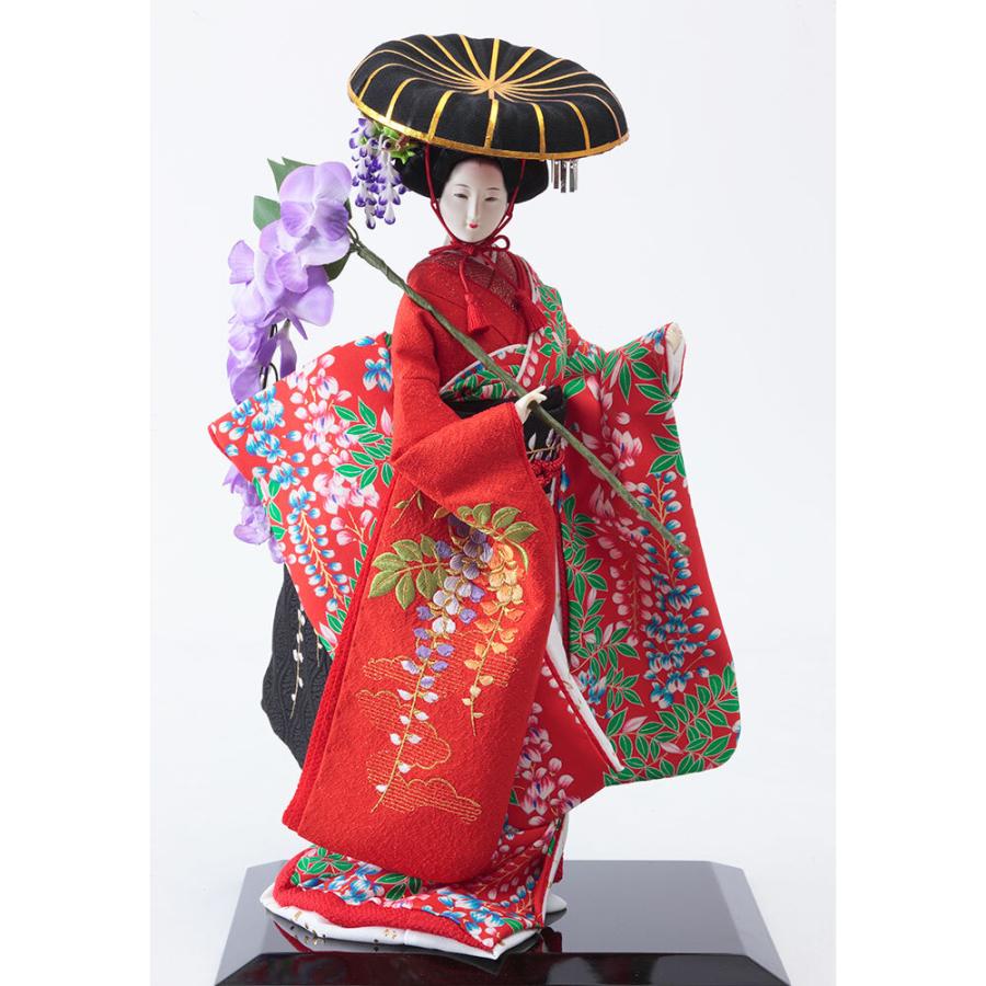 柴田家千代作　8号　尾山人形　「藤娘」　京刺繍　片袖　A2812の画像