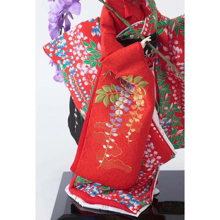 柴田家千代作　8号　尾山人形　「藤娘」　京刺繍　片袖　A2812の画像