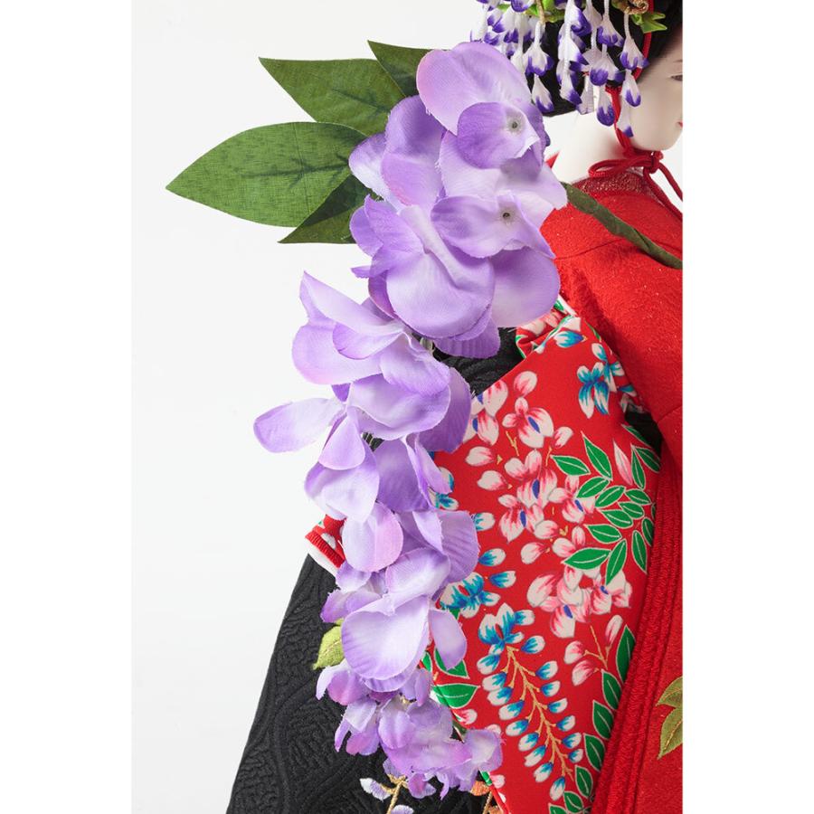 柴田家千代作　8号　尾山人形　「藤娘」　京刺繍　片袖　A2812の画像