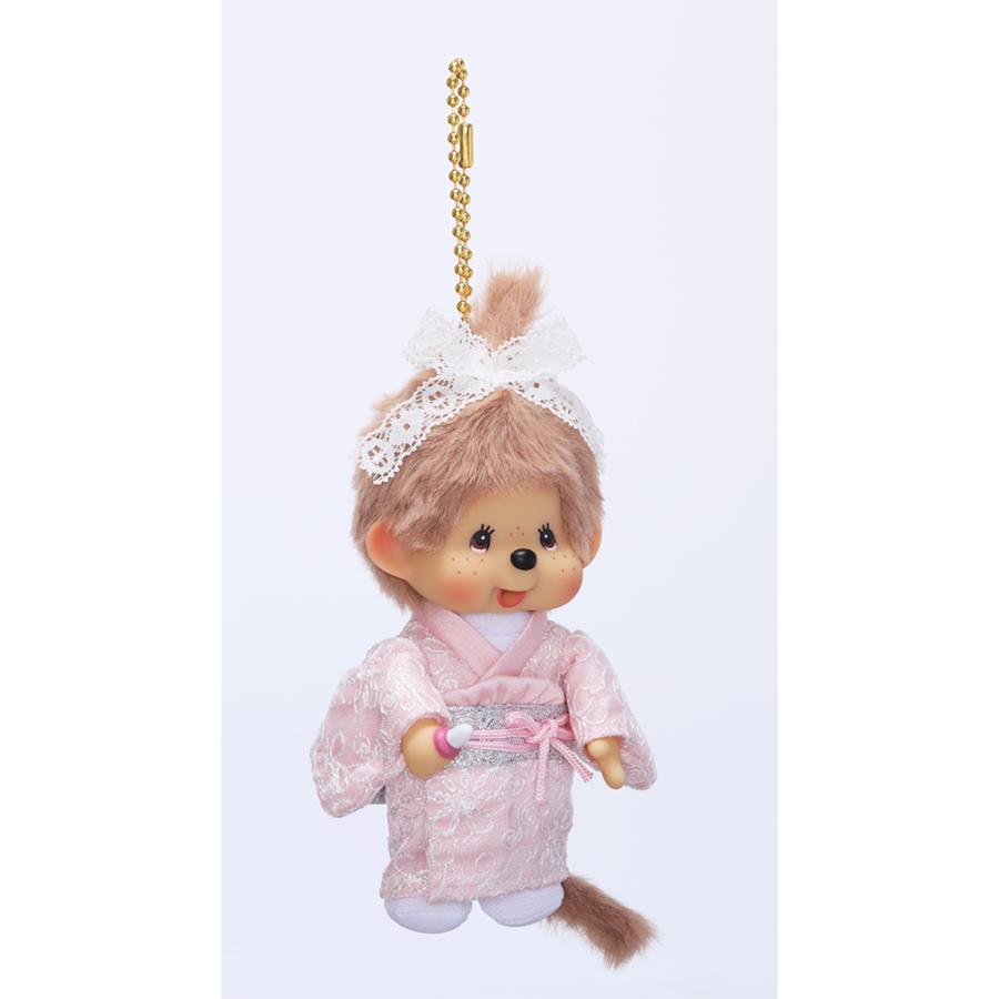 ★限定物 モンチッチ 着物 ぬいぐるみ 久月オリジナル お着物モンチッチ キーチェーン 女の子 ミルクティ