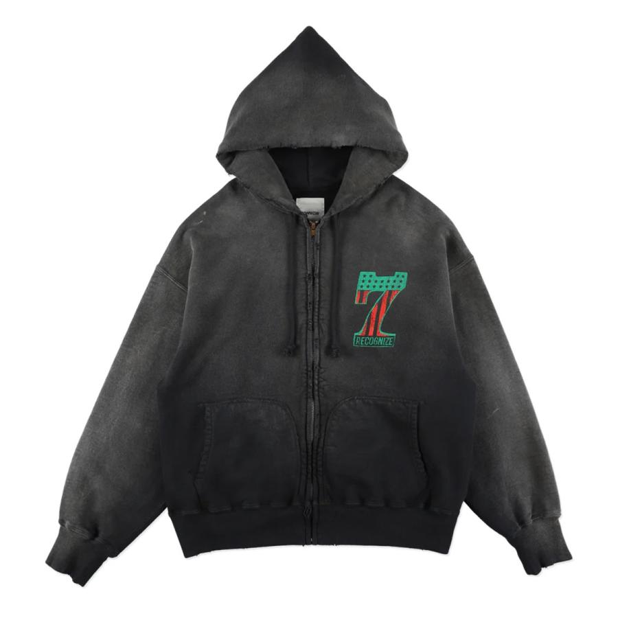 RECOGNIZE レコナイズ #7 VINYL ZIP HOODIE AGED ジップフーディー BWRC261-7VZH_1