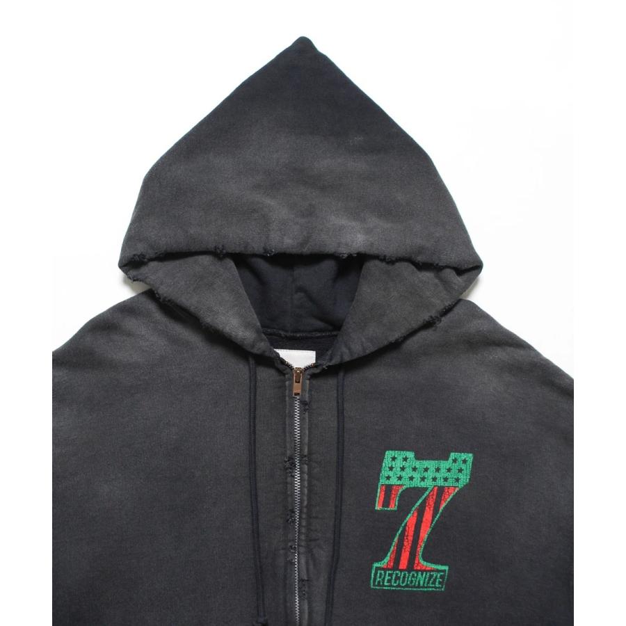 RECOGNIZE レコナイズ #7 VINYL ZIP HOODIE AGED ジップフーディー BWRC261-7VZH_3