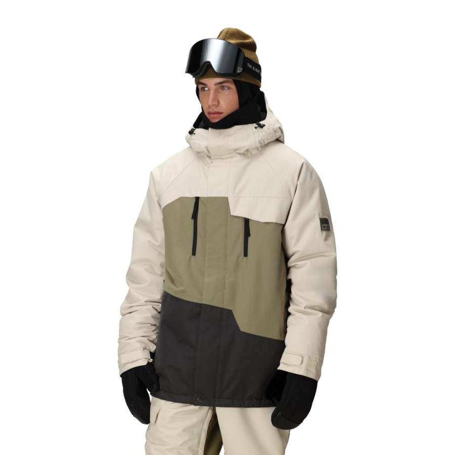 MENS GEO INSULATED JACKET - LIMESTONE COLORBLOCK