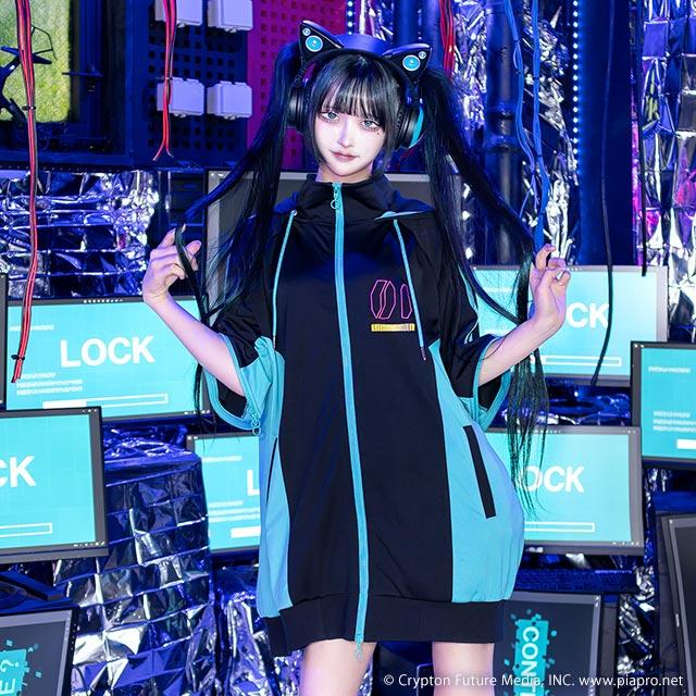 初音ミク ジャージパーカーV2 【BLACK】 / 初音ミク×リッスン 初音ミク ジャージパーカーV2 【BLACK】 / 初音ミク×リッスン