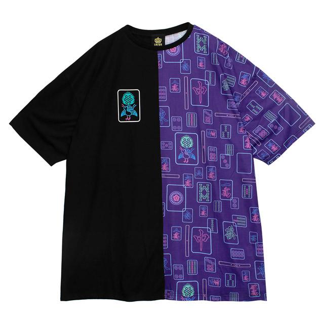 [APPAREL]/リッスンフレーバー/麻雀切替トップス BLACK x PURPLE (F) ゴスロリ・パンク/LISTEN FLAVOR LISTEN FLAVOR リッスンフレーバー 麻雀切替トップス【BLACK×PURPLE