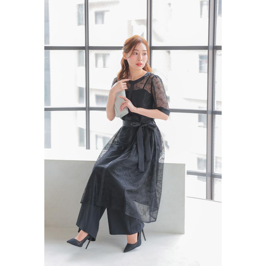 レースレイヤード2WAYパンツドレス CF030BK : shopooo by GMO - 通販