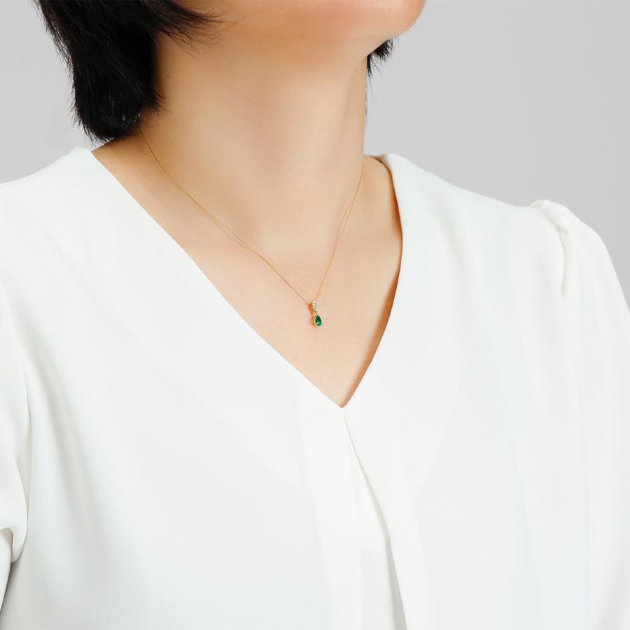 5月1日 20:00発売｜K18 エメラルド ネックレス /s0486emygの画像