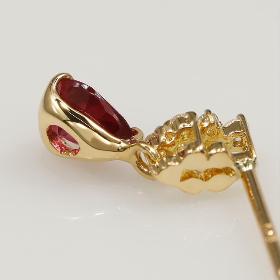 非加熱ピジョンブラッドルビー ピアス /c0485rpの画像