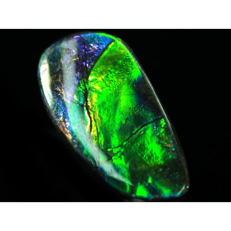 【USAツーソンミネラルショー商品】超激レア！虹色に輝くイリデッセンス★アンモナイト化石宝石★7000万年の奇跡★カナダ産/宝石ルース（裸石）/アンモライト（A