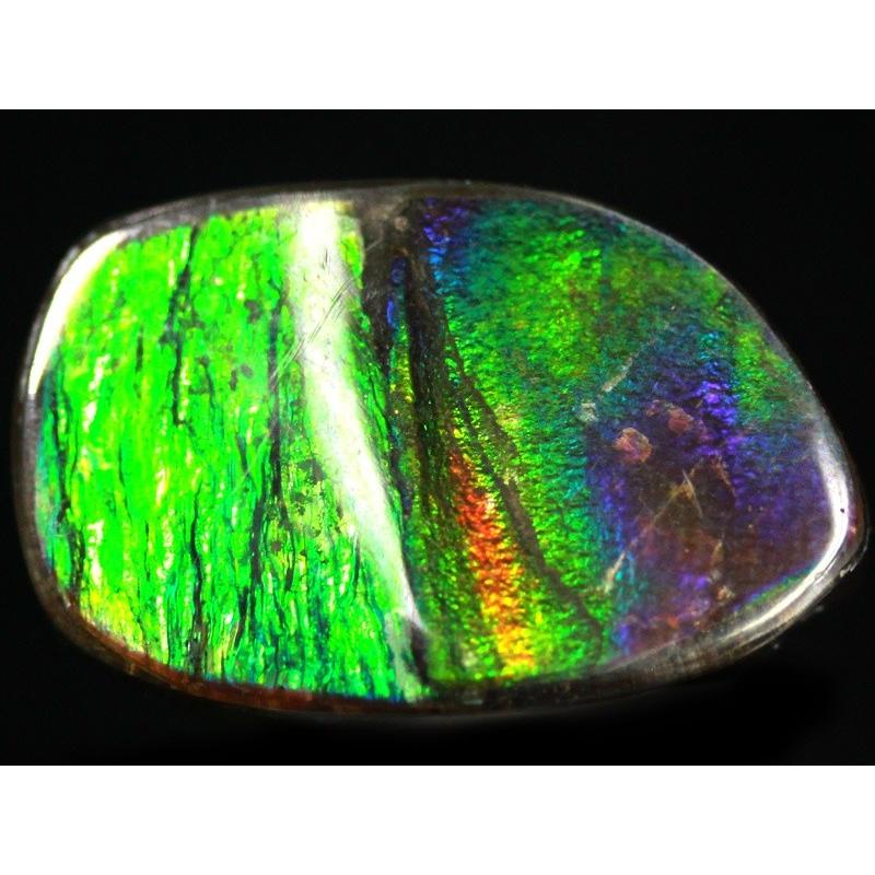 【USAツーソンミネラルショー商品】超激レア！虹色に輝くイリデッセンス★アンモナイト化石宝石★7000万年の奇跡★カナダ産/宝石ルース（裸石）/アンモライト（A
