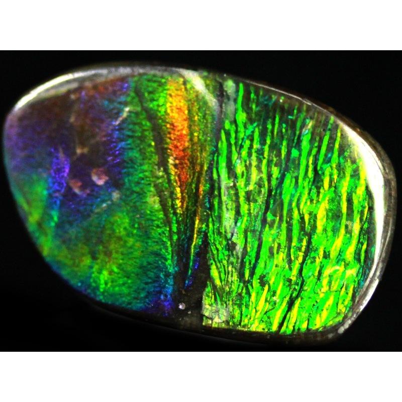 【USAツーソンミネラルショー商品】超激レア！虹色に輝くイリデッセンス★アンモナイト化石宝石★7000万年の奇跡★カナダ産/宝石ルース（裸石）/アンモライト（A 