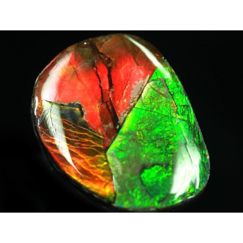 【USAツーソンミネラルショー商品】超激レア！虹色に輝くイリデッセンス★アンモナイト化石宝石★7000万年の奇跡★カナダ産/宝石ルース（裸石）/アンモライト（A 