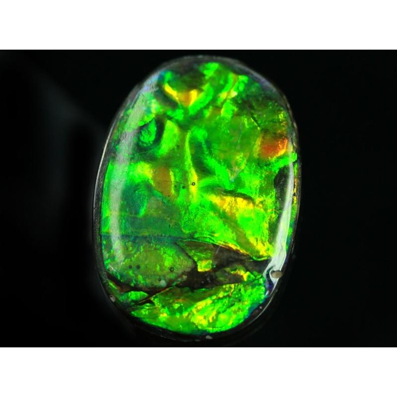 【USAツーソンミネラルショー商品】超激レア！虹色に輝くイリデッセンス★アンモナイト化石宝石★7000万年の奇跡★カナダ産/宝石ルース（裸石）/アンモライト（A 