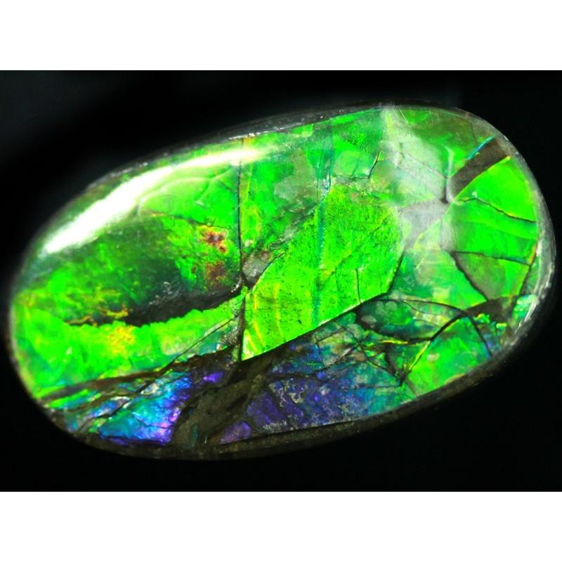 【USAツーソンミネラルショー商品】超激レア！虹色に輝くイリデッセンス★アンモナイト化石宝石★7000万年の奇跡★カナダ産/宝石ルース（裸石）/アンモライト（A