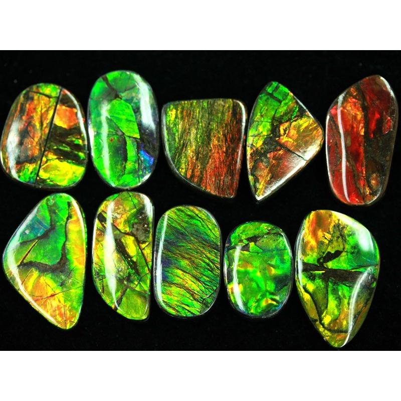 【USAツーソンミネラルショー商品】超激レア！虹色に輝くイリデッセンス★アンモナイト化石宝石★7000万年の奇跡★カナダ産/宝石ルース（裸石）/アンモライト（A 