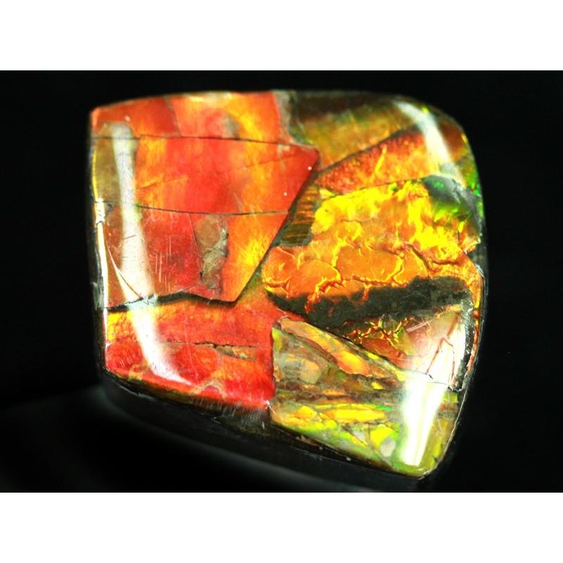 【USAツーソンミネラルショー商品】超激レア！虹色に輝くイリデッセンス★アンモナイト化石宝石★7000万年の奇跡★カナダ産/宝石ルース（裸石）/アンモライト（A