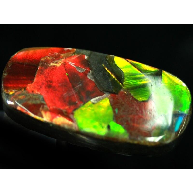 【USAツーソンミネラルショー商品】超激レア！虹色に輝くイリデッセンス★アンモナイト化石宝石★7000万年の奇跡★カナダ産/宝石ルース（裸石）/アンモライト（A