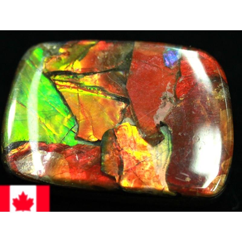 【USAツーソンミネラルショー商品】超激レア！虹色に輝くイリデッセンス★アンモナイト化石宝石★7000万年の奇跡★カナダ産/宝石ルース（裸石）/アンモライト（A