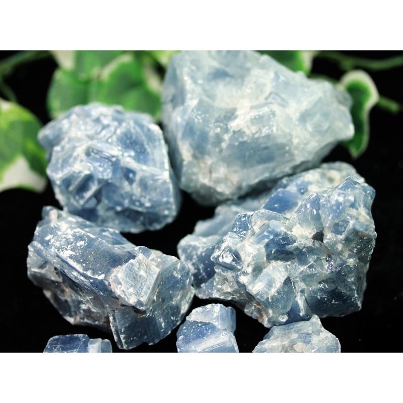 艶々ブルー☆ブラジル産☆天然原石 ブルーカルサイト(Calcite 方解石