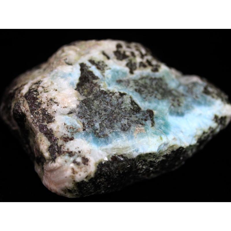 【1点もの】産出激減！カリブ海の宝石★世界三大ヒーリングストーン★ドミニカ共和国産★ラリマー（ブルーペクトライト/Larimar）/ハーフポリッシュ原石/約398g/ 