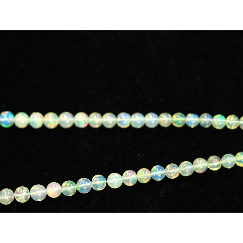 【1点物】希少！レア品質★希望と幸運の石★魅惑の遊色効果★天然石ビーズ/オパール(Opal/蛋白石)/ラウンドグラデーション/約3〜6mm/1連【天然石/パワーストー Opal/蛋白石