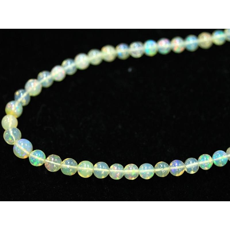 【日本未発売】 【1点物】希少！レア品質★希望と幸運の石★魅惑の遊色効果★天然石ビーズ/オパール(Opal/蛋白石)/ラウンドグラデーション/約3〜6mm/1連【天然石/パワーストー 【Q2416827281】(12430円)