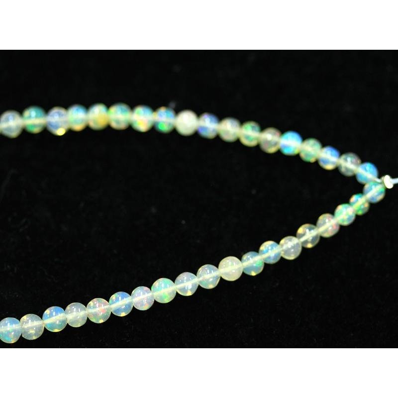 【日本未発売】 【1点物】希少！レア品質★希望と幸運の石★魅惑の遊色効果★天然石ビーズ/オパール(Opal/蛋白石)/ラウンドグラデーション/約3〜6mm/1連【天然石/パワーストー 【Q2416827281】(12430円)