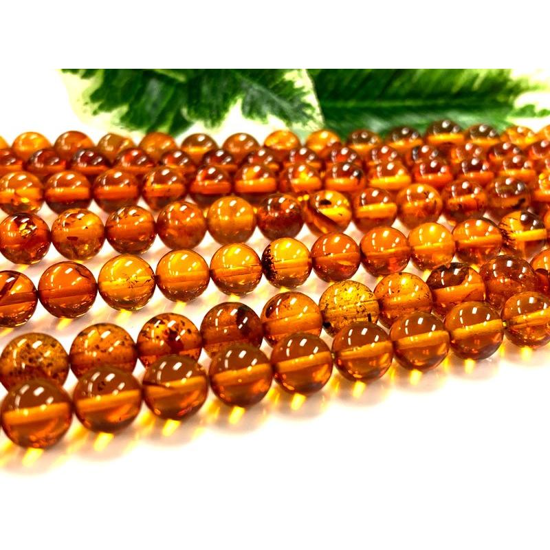 圧縮加工無し★バルト海産★天然琥珀★蜂蜜色★天然石ビーズ/アンバー（amber/琥珀・こはく）/ラウンド/約7mm/1連【天然石/パワーストーン】【アメリカツーソ amber/琥珀 こはく