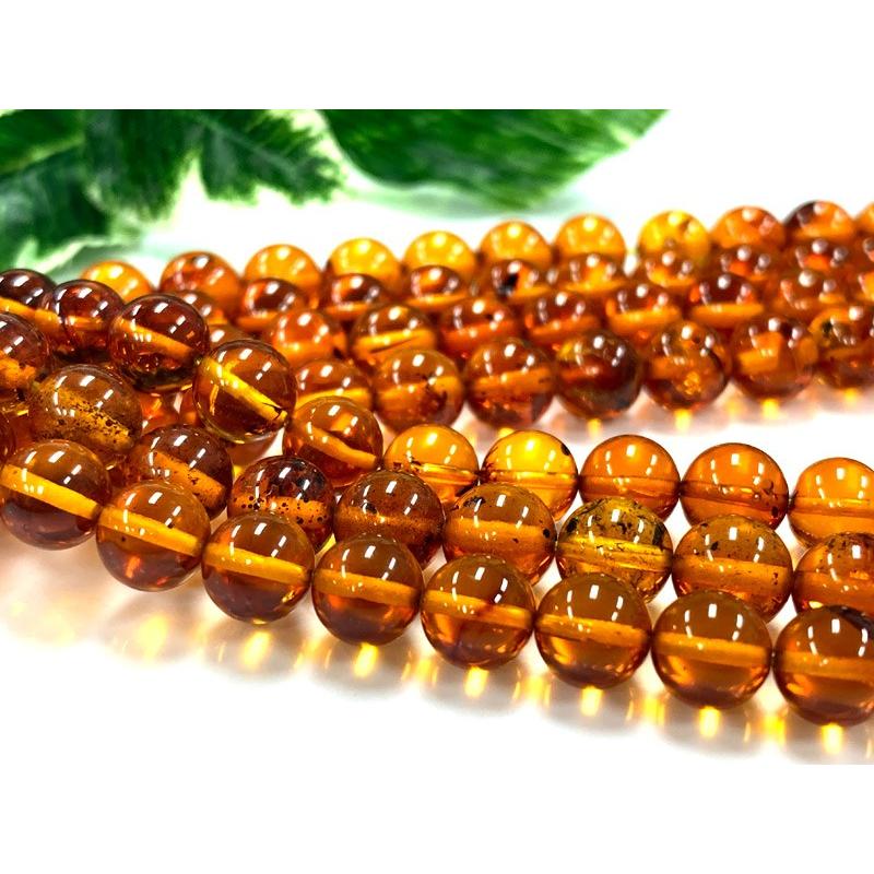 圧縮加工無し★バルト海産★天然琥珀★蜂蜜色★天然石ビーズ/アンバー（amber/琥珀・こはく）/ラウンド/約7mm/1連【天然石/パワーストーン】【アメリカツーソ amber/琥珀 こはく