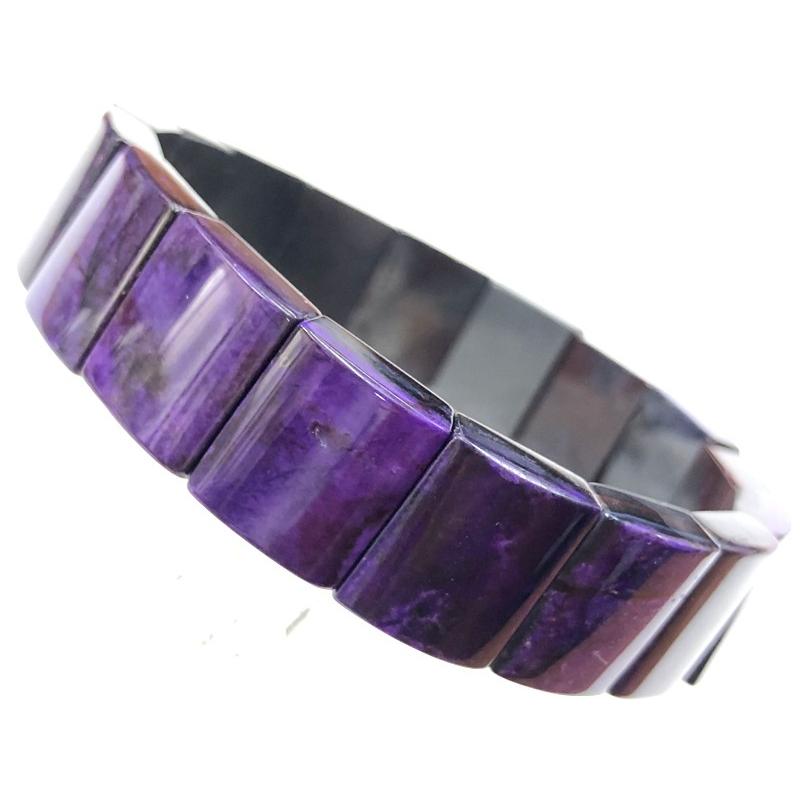 【1点物】超美色！世界三大ヒーリングストーン★美紫★天然石ブレスレット/スギライト/バングル/15mm/1本【天然石/パワーストーン】【アメリカツーソン・香港展(103981円)