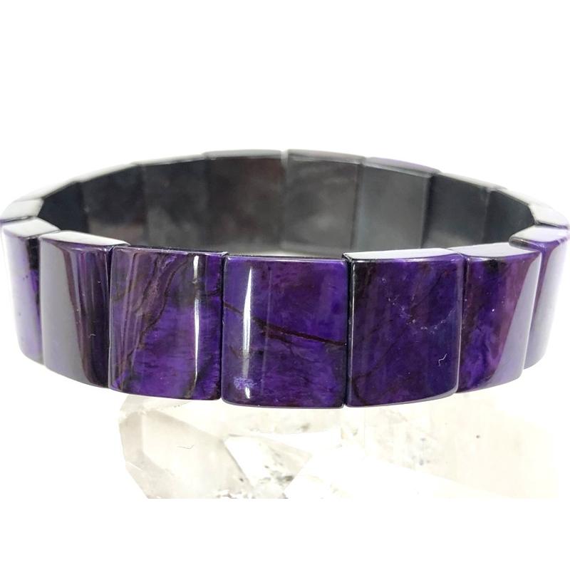 【1点物】超美色！世界三大ヒーリングストーン★美紫★天然石ブレスレット/スギライト/バングル/15mm/1本【天然石/パワーストーン】【アメリカツーソン・香港展