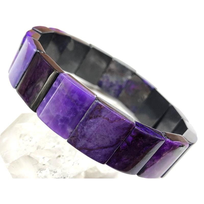 【1点物】超美色！世界三大ヒーリングストーン★美紫★天然石ブレスレット/スギライト/バングル/15mm/1本【天然石/パワーストーン】【アメリカツーソン・香港展