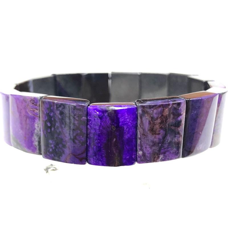 25【新品未使用】 【1点物】超美色！世界三大ヒーリングストーン★美紫★天然石ブレスレット/スギライト/バングル/15mm/1本【天然石/パワーストーン】【アメリカツーソン・香港展 【SKC2002434495】(70914円)