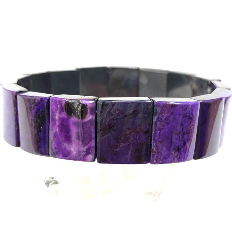 25【新品未使用】 【1点物】超美色！世界三大ヒーリングストーン★美紫★天然石ブレスレット/スギライト/バングル/15mm/1本【天然石/パワーストーン】【アメリカツーソン・香港展 【SKC2002434495】(70914円)